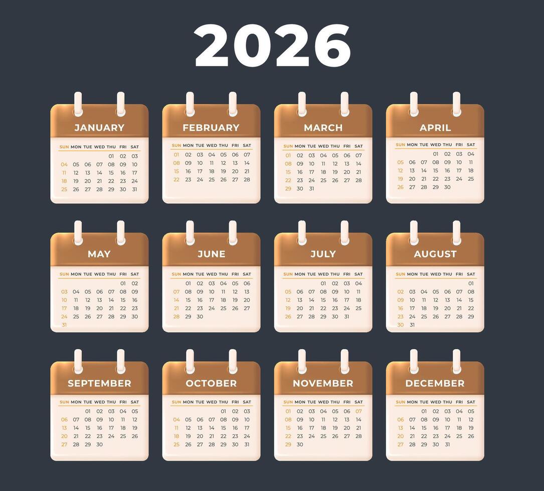 68637117-2026-calendrier-calendrier-2026-gratuit-vectoriel Plusieurs jours fériés tombent en semaine en 2026 au Maroc, offrant des opportunités de ponts et de longs week-ends à planifier dès maintenant.